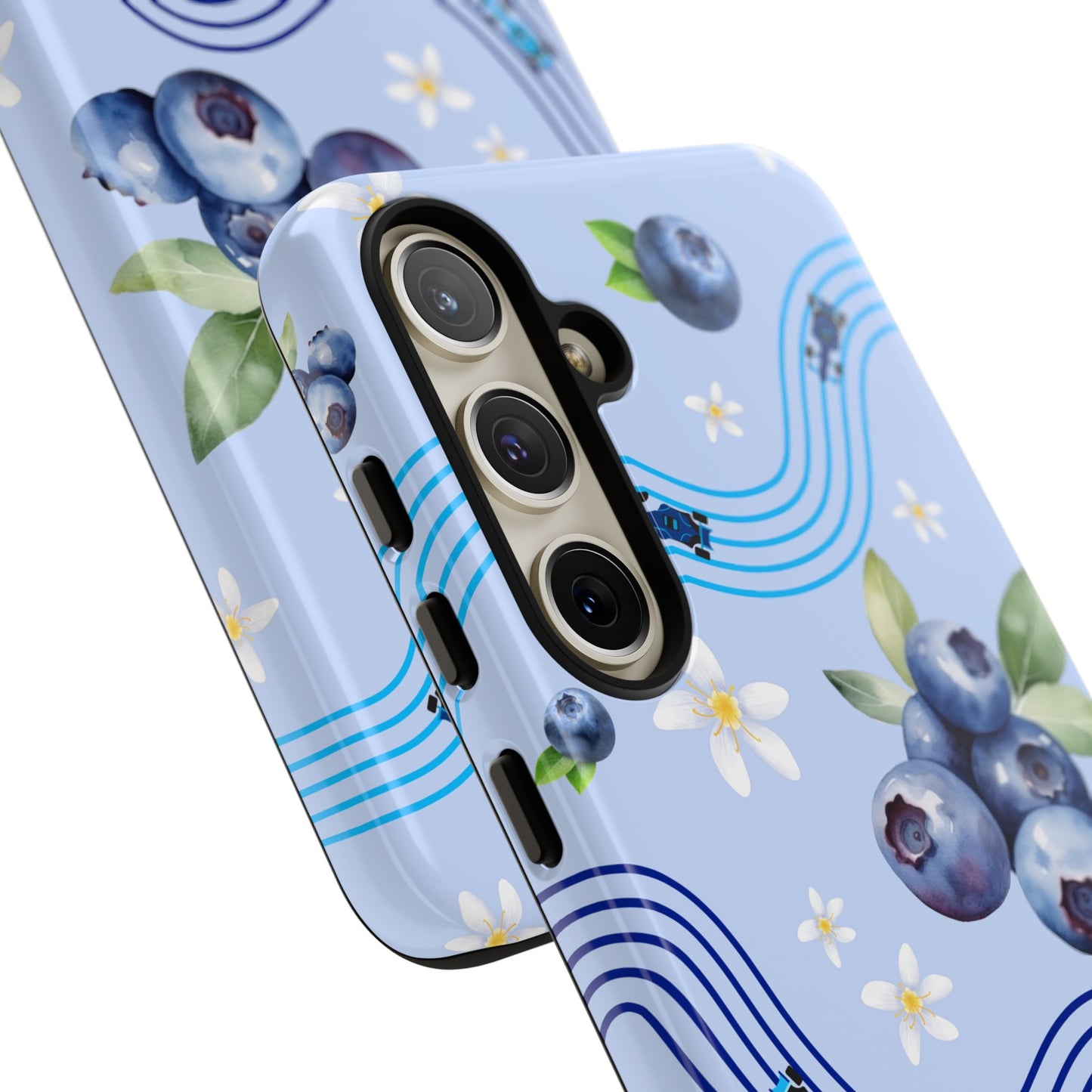Blue F1 Williams and Blueberries Phone Case, Trendy F1 Gift, Formula 1 Gift, Cute Fruit F1 Phone Case, Unique Phone Case