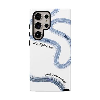 F1 Phone Case Blue Painted "its lights out and away we go", Trendy F1 Gift, Formula 1 Gift, Cute F1 Phone Case, Gift for F1 Fans