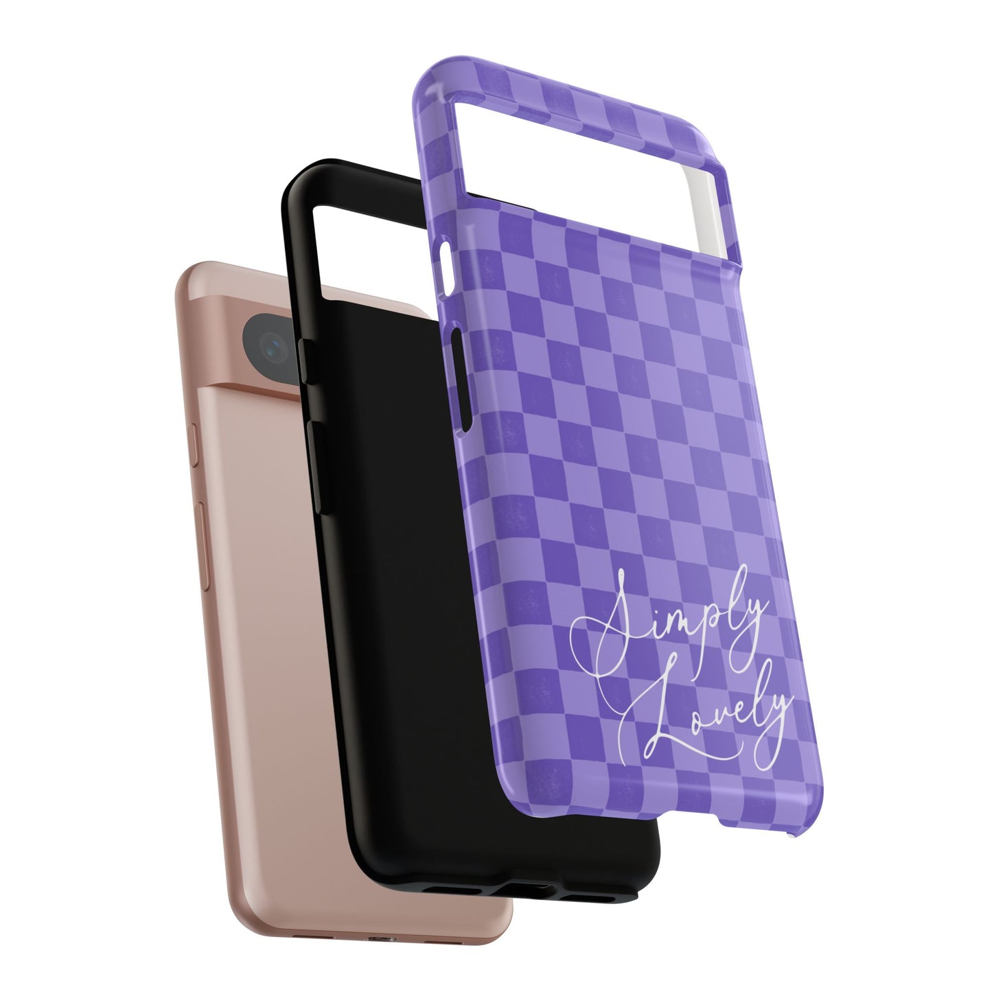 Simply Lovely Purple Checkered F1 Phone Case Design, Trendy F1 Gift, Formula 1 Gift, Cute F1 Phone Case