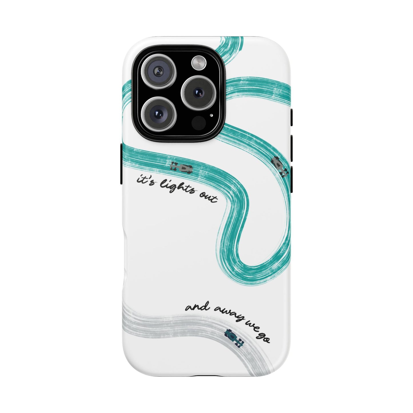 Mercedes F1 Phone Case Painted "its lights out and away we go", Trendy F1 Gift, Formula 1 Gift, Cute F1 Phone Case