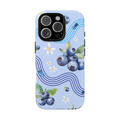 Blue F1 Williams and Blueberries Phone Case, Trendy F1 Gift, Formula 1 Gift, Cute Fruit F1 Phone Case, Unique Phone Case
