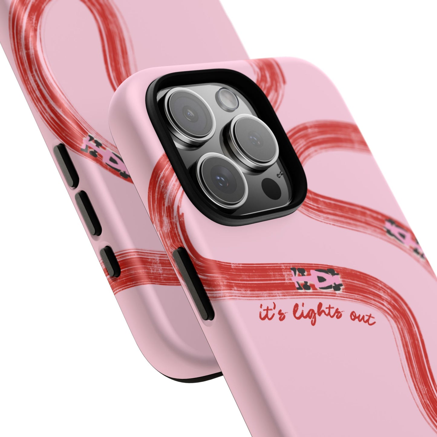 F1 Phone Case Pink and Red Painted "its lights out and away we go", Trendy F1 Gift, Formula 1 Gift, Cute F1 Phone Case, Unique Phone Case
