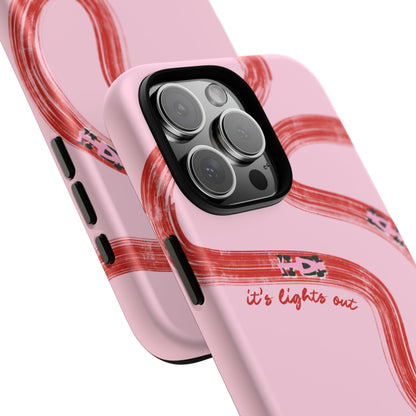 F1 Phone Case Pink and Red Painted "its lights out and away we go", Trendy F1 Gift, Formula 1 Gift, Cute F1 Phone Case, Unique Phone Case