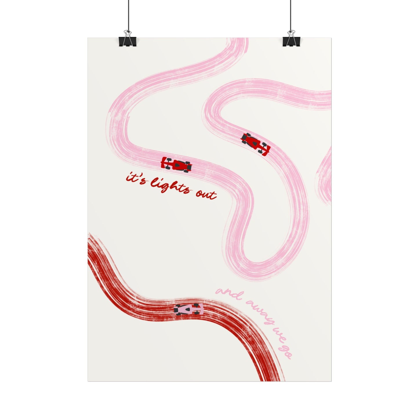 Pink and Red F1 Giclée Print Poster | Minimalist F1 Art - EU SIZING (Physical Print)