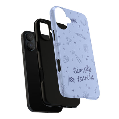Blue Doodle "Simply Lovely" F1 Phone Case Design