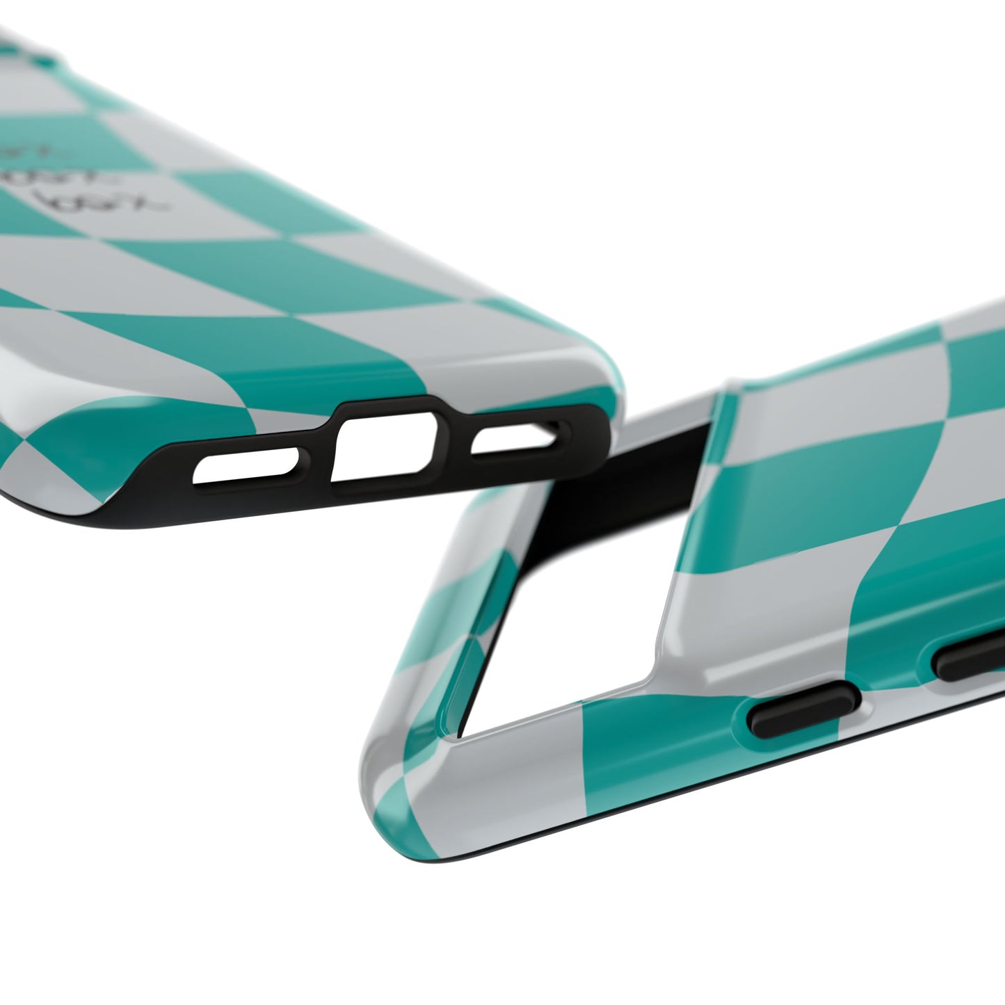 Mercedes Teal and Grey Checkered F1 Phone Case, Box Box Box F1 Phone Case