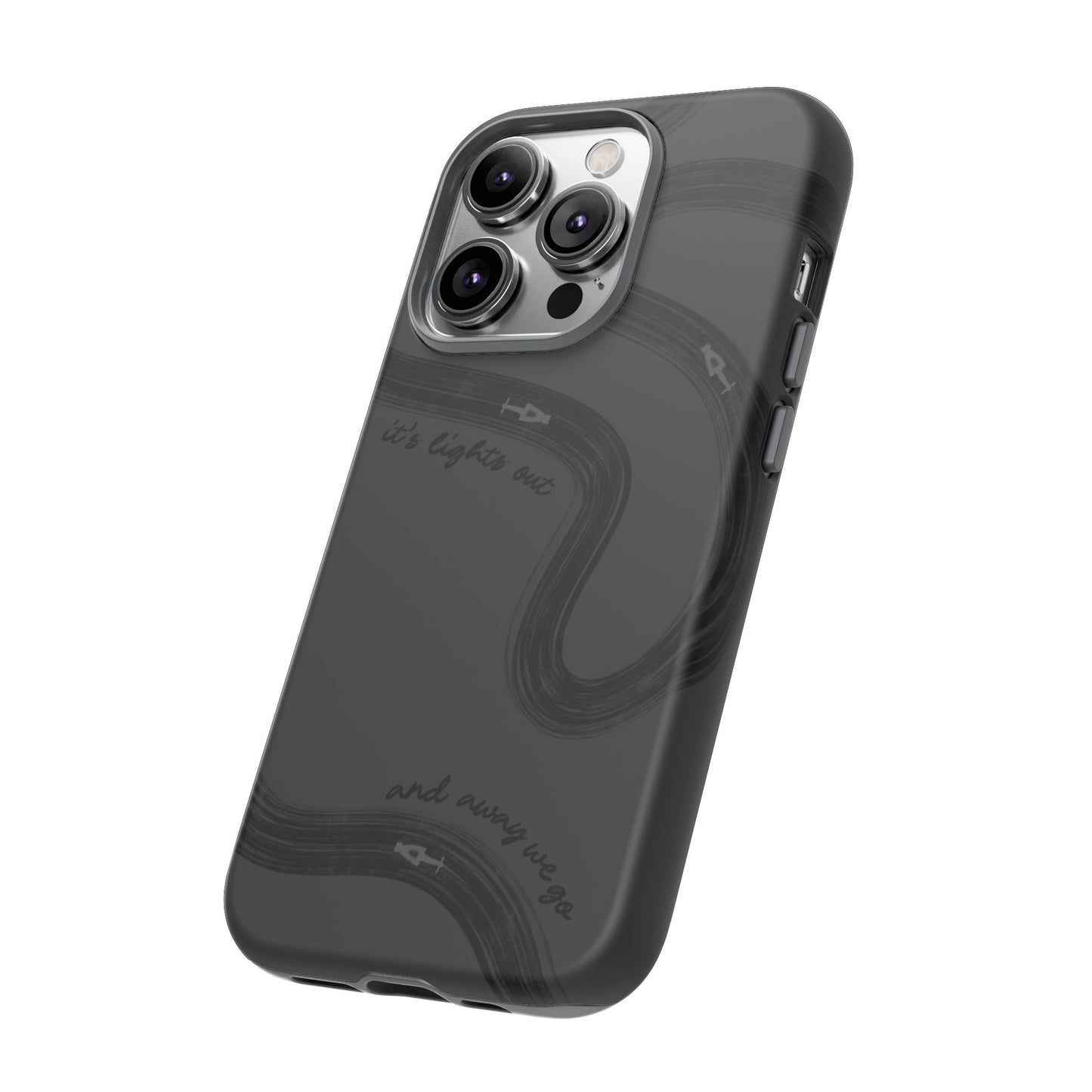F1 Phone Case Monochrome Black Painted "its lights out and away we go", Trendy F1 Gift, Formula 1 Gift, Cute F1 Phone Case, Phone Case