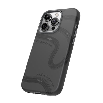 F1 Phone Case Monochrome Black Painted "its lights out and away we go", Trendy F1 Gift, Formula 1 Gift, Cute F1 Phone Case, Phone Case
