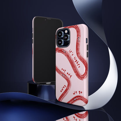 Pink and Red Lights Out F1 Phone Case Design, Trendy F1 Gift, Formula 1 Gift, Cute F1 Phone Case, Unique Formula One Phone Case