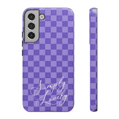 Simply Lovely Purple Checkered F1 Phone Case Design, Trendy F1 Gift, Formula 1 Gift, Cute F1 Phone Case
