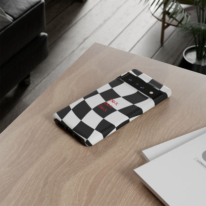 Black and Red Checkered F1 Phone Case, Box Box Box F1 Phone Case