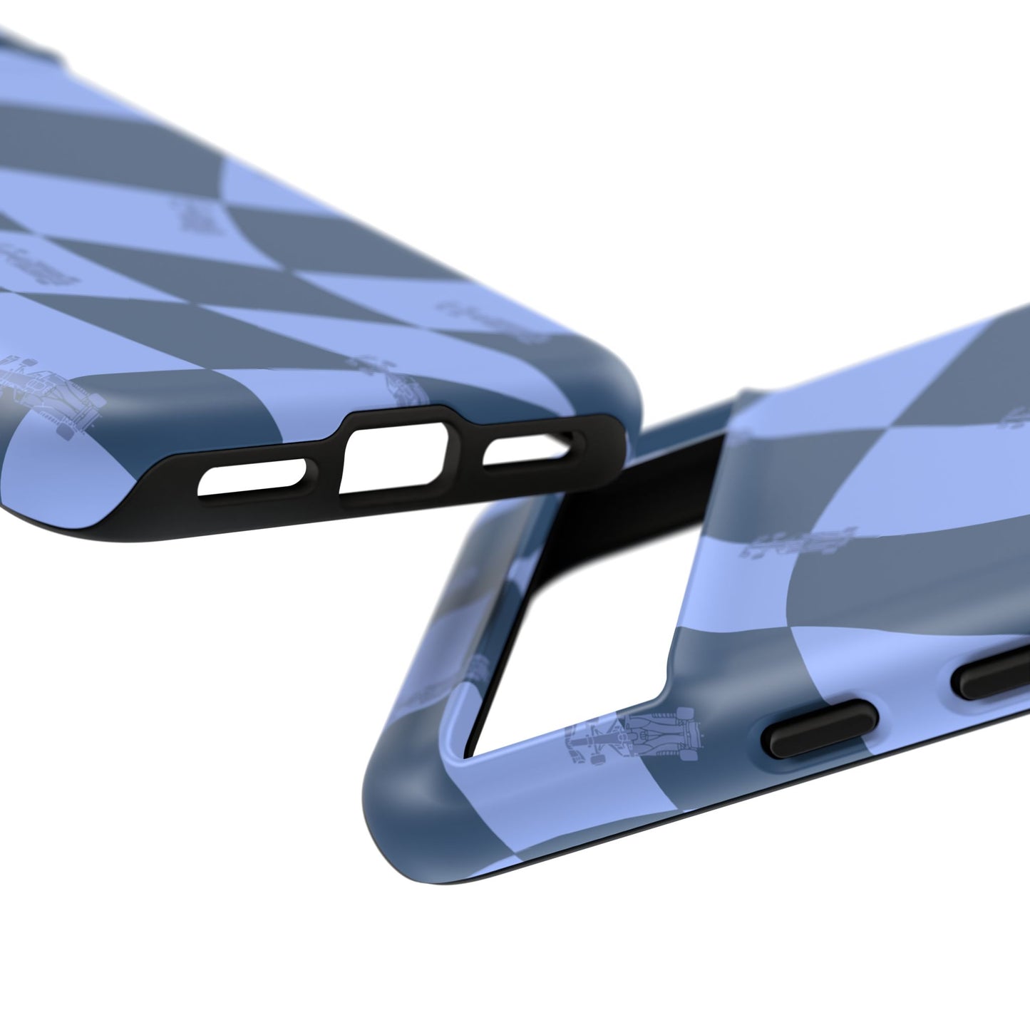 F1 Phone Case Blue Checkerboard Design, Trendy F1 Gift, Formula 1 Gift, Cute F1 Phone Case, Unique Formula One Phone Case