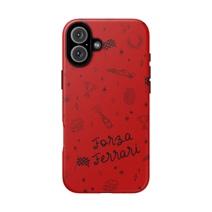 F1 Ferrari Racing Doodle "Forza Ferrari" F1 Phone Case Design