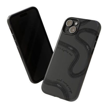 F1 Phone Case Monochrome Black Painted "its lights out and away we go", Trendy F1 Gift, Formula 1 Gift, Cute F1 Phone Case, Phone Case
