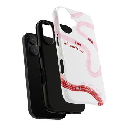 F1 Phone Case Pink and Red Painted "its lights out and away we go", Trendy F1 Gift, Formula 1 Gift, Cute F1 Phone Case, Unique Phone Case