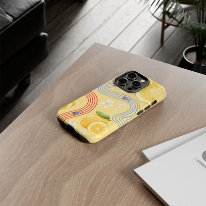 Yellow F1 Racing Bulls and Lemons Phone Case, Trendy F1 Gift, Formula 1 Gift, Cute Fruit F1 Phone Case, Unique Phone Case