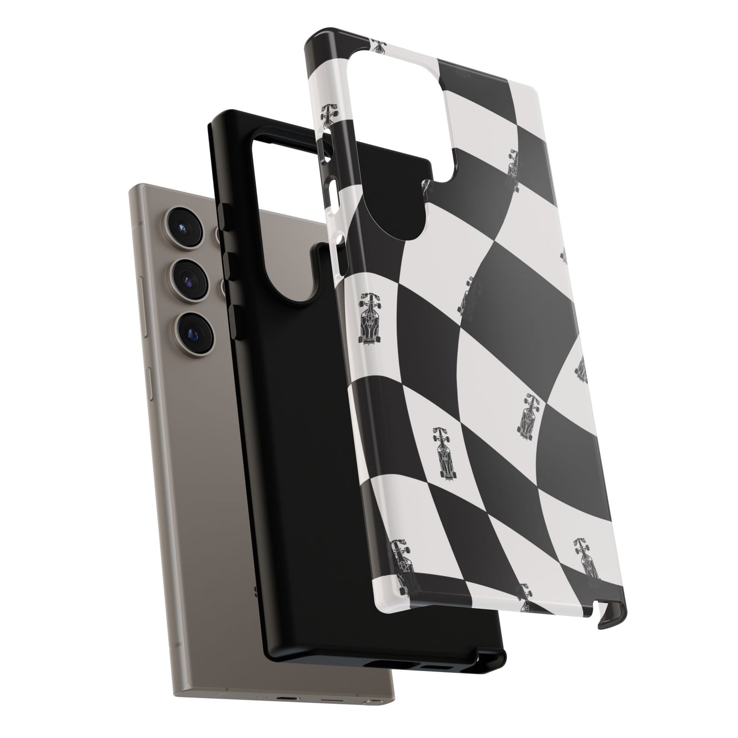 F1 Phone Case Black and White Checkered Design, Trendy F1 Gift, Formula 1 Gift, Cute F1 Phone Case, Unique Formula One Phone Case