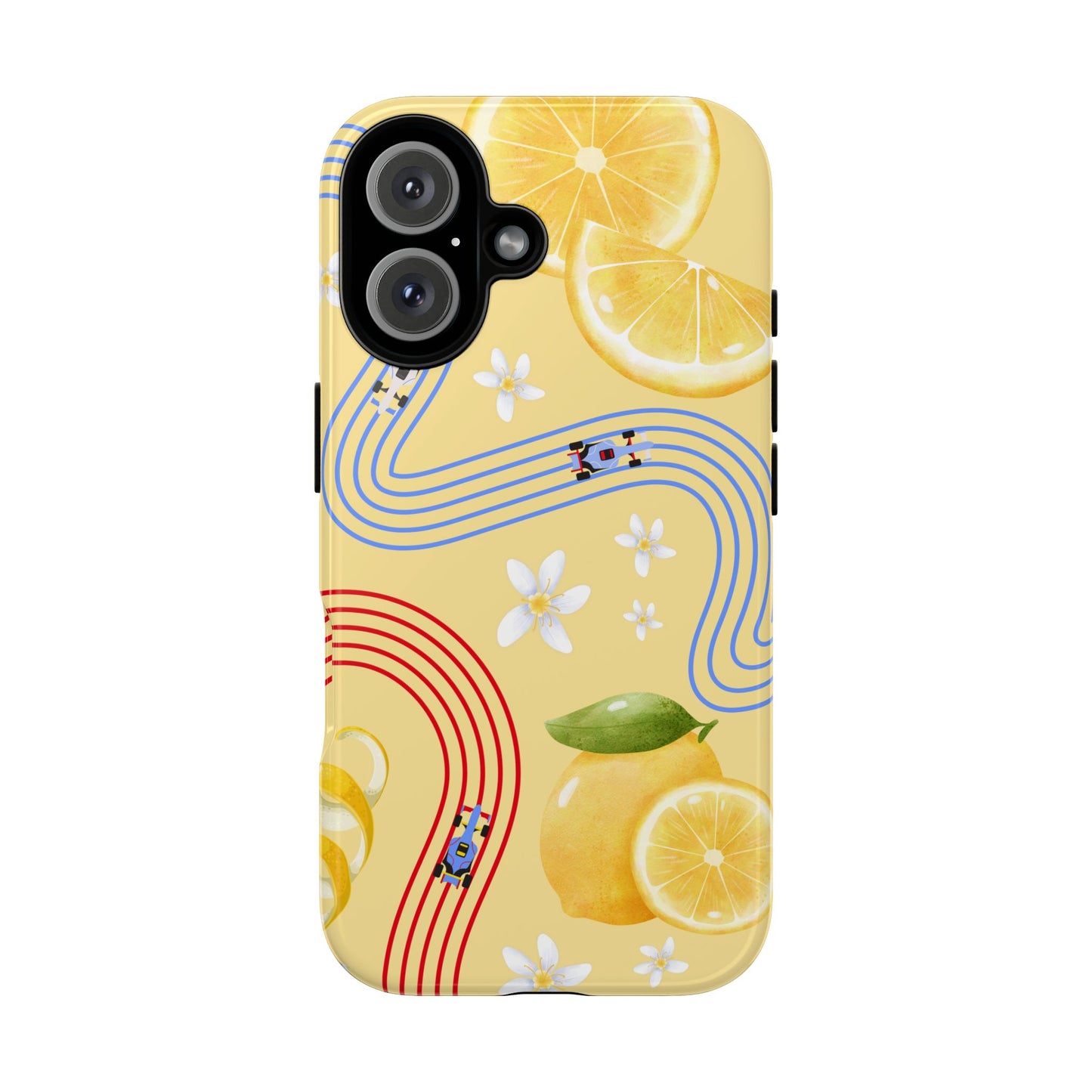 Yellow F1 Racing Bulls and Lemons Phone Case, Trendy F1 Gift, Formula 1 Gift, Cute Fruit F1 Phone Case, Unique Phone Case