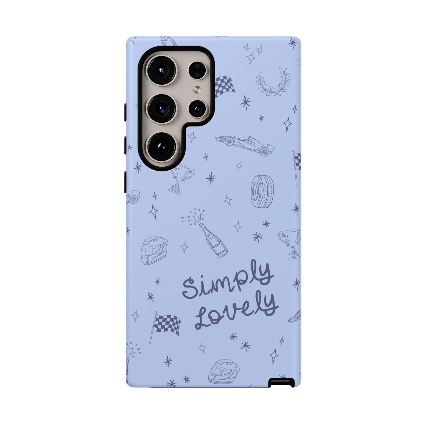 Blue Doodle "Simply Lovely" F1 Phone Case Design