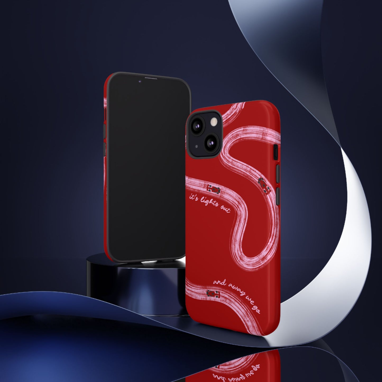 Red and Pink Lights Out F1 Phone Case Design, Trendy F1 Gift, Formula 1 Gift, Cute F1 Phone Case, Unique Formula One Phone Case