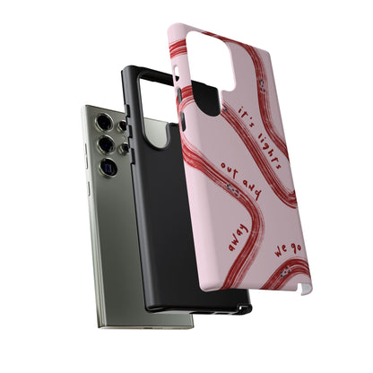 Pink and Red Lights Out F1 Phone Case Design, Trendy F1 Gift, Formula 1 Gift, Cute F1 Phone Case, Unique Formula One Phone Case