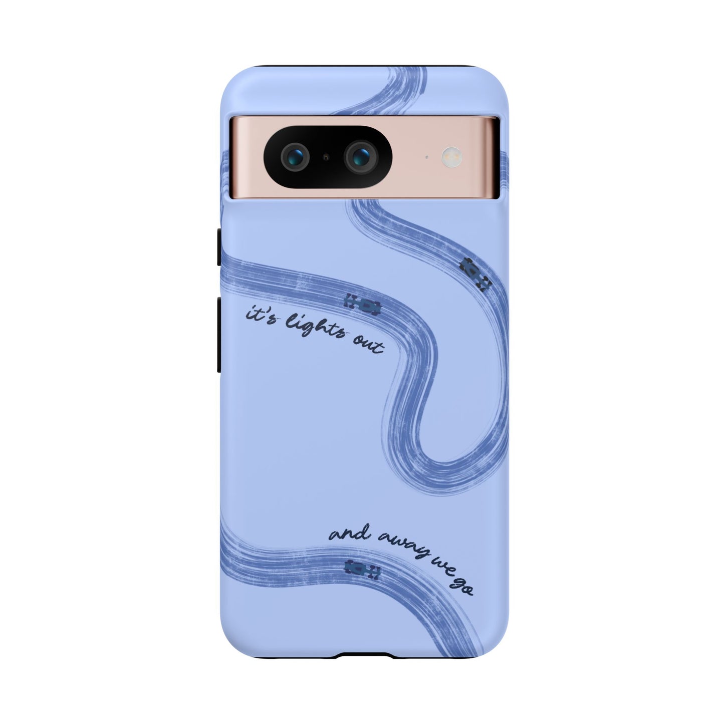 F1 Phone Case Monochrome Blue Painted "its lights out and away we go", Trendy F1 Gift, Formula 1 Gift, Cute F1 Phone Case, Phone Case