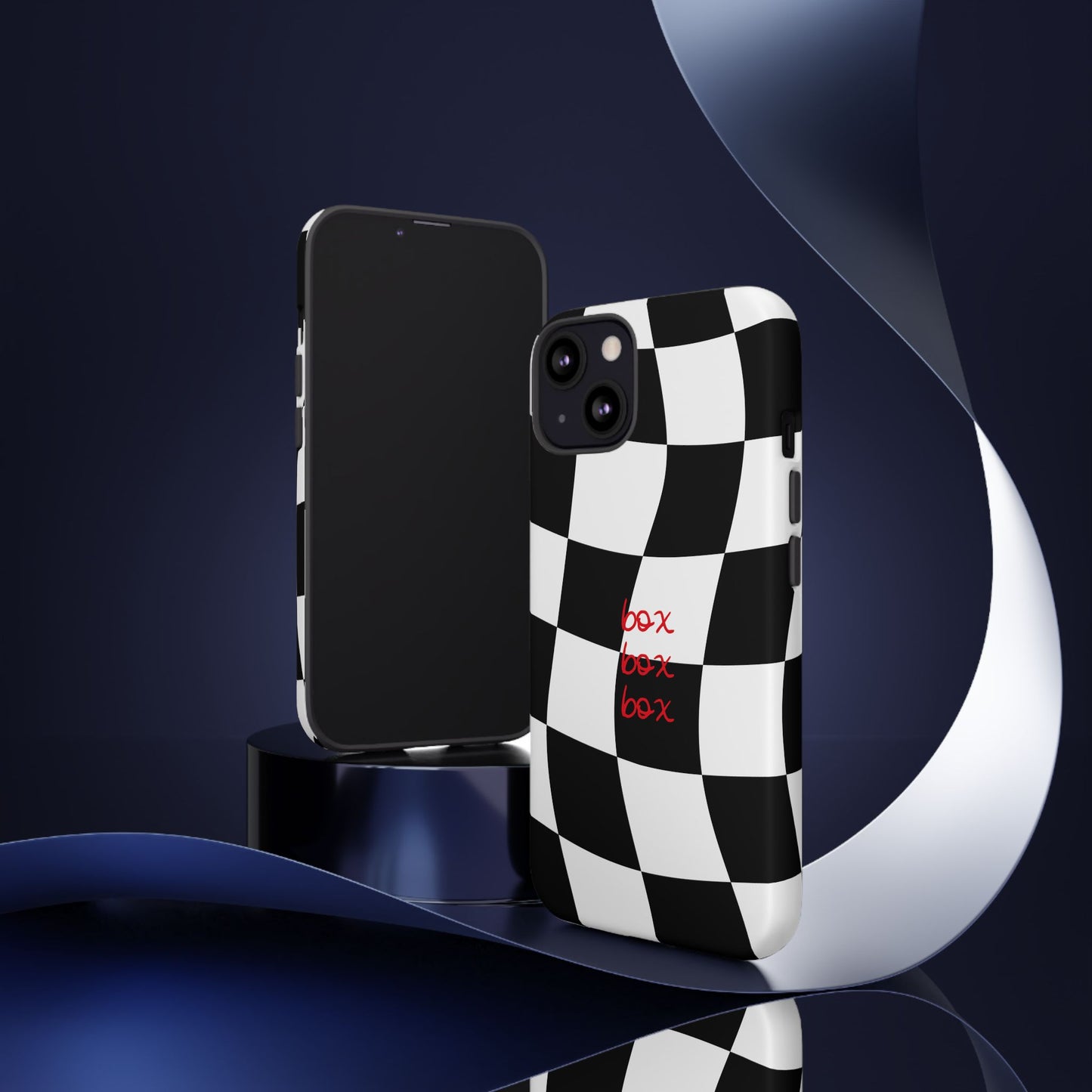Black and Red Checkered F1 Phone Case, Box Box Box F1 Phone Case