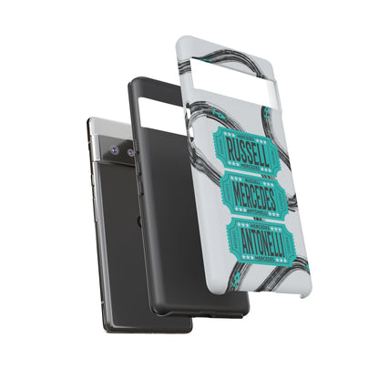 Mercedes F1 Phone Case Painted Ticket Stubs, Trendy F1 Gift, Formula 1 Gift, Cute F1 Phone Case