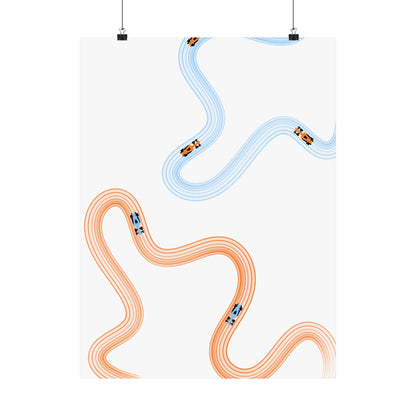 McLaren Orange and Blue F1 Matte Vertical Poster | Formula 1 Art Print (US SIZING)