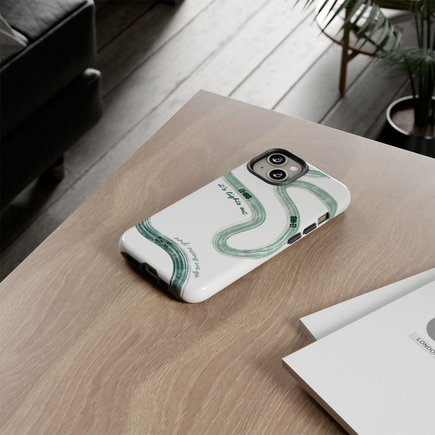 F1 Phone Case Green Painted "its lights out and away we go", Trendy F1 Gift, Formula 1 Gift, Cute F1 Phone Case, Gift for F1 Fans