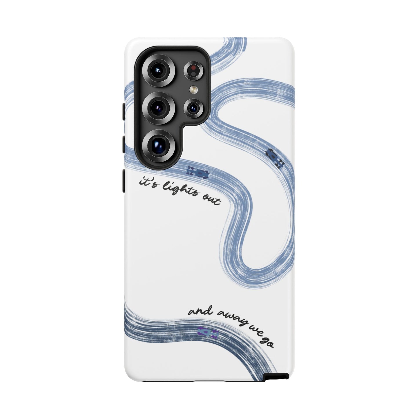 F1 Phone Case Blue Painted "its lights out and away we go", Trendy F1 Gift, Formula 1 Gift, Cute F1 Phone Case, Gift for F1 Fans
