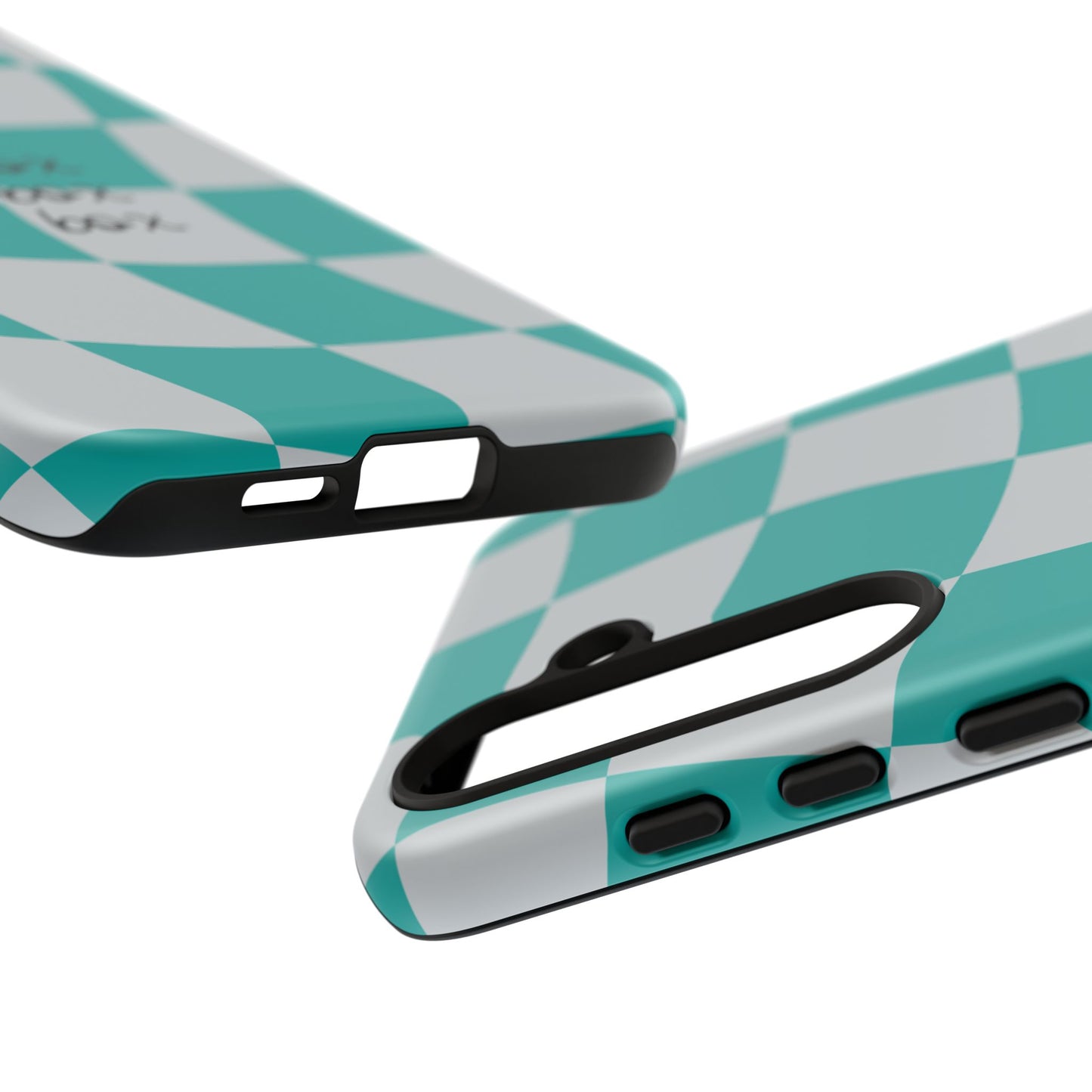 Mercedes Teal and Grey Checkered F1 Phone Case, Box Box Box F1 Phone Case