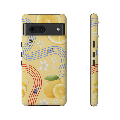 Yellow F1 Racing Bulls and Lemons Phone Case, Trendy F1 Gift, Formula 1 Gift, Cute Fruit F1 Phone Case, Unique Phone Case