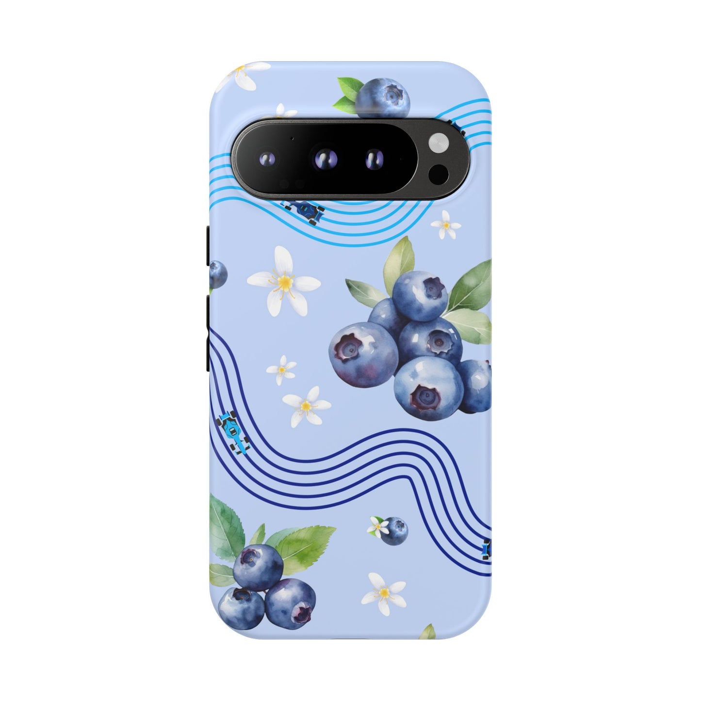 Blue F1 Williams and Blueberries Phone Case, Trendy F1 Gift, Formula 1 Gift, Cute Fruit F1 Phone Case, Unique Phone Case
