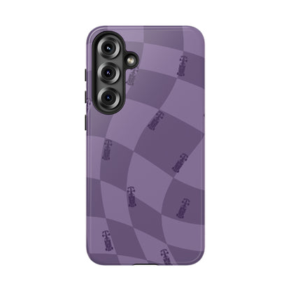 F1 Phone Case Purple Checkered Design, Trendy F1 Gift, Formula 1 Gift, Cute F1 Phone Case, Unique Formula One Phone Case