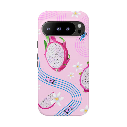 Pink F1 Alpine and Dragonfruit Phone Case, Trendy F1 Gift, Formula 1 Gift, Cute Fruit F1 Phone Case, Unique Phone Case