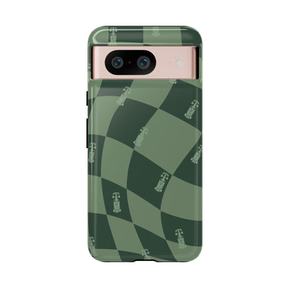 F1 Phone Case Green Checkerboard Design, Trendy F1 Gift, Formula 1 Gift, Cute F1 Phone Case, Unique Formula One Phone Case