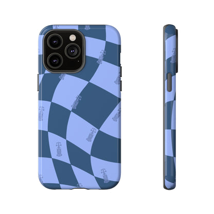 F1 Phone Case Blue Checkerboard Design, Trendy F1 Gift, Formula 1 Gift, Cute F1 Phone Case, Unique Formula One Phone Case