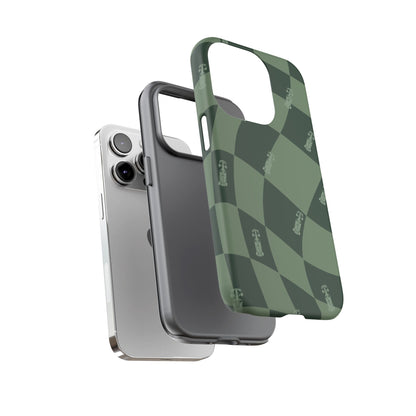 F1 Phone Case Green Checkerboard Design, Trendy F1 Gift, Formula 1 Gift, Cute F1 Phone Case, Unique Formula One Phone Case