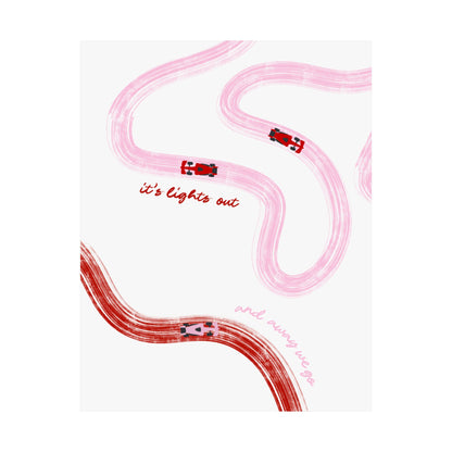 Pink and Red F1 Matte Vertical Poster | F1 Giclée Art Print (US SIZING)