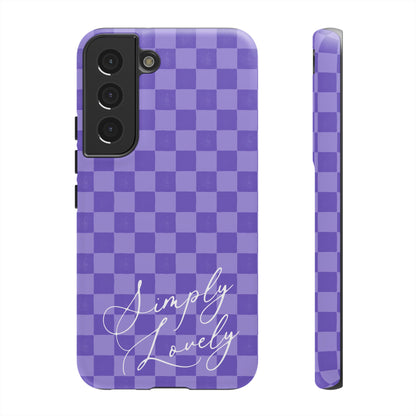 Simply Lovely Purple Checkered F1 Phone Case Design, Trendy F1 Gift, Formula 1 Gift, Cute F1 Phone Case