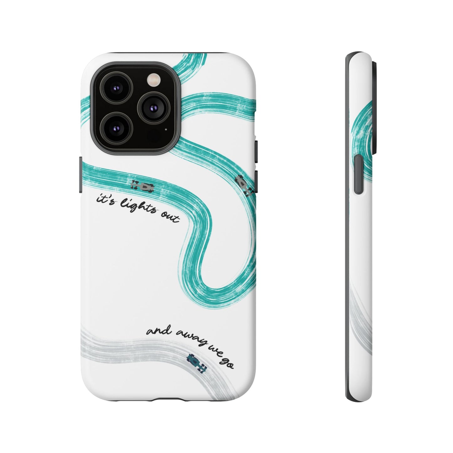 Mercedes F1 Phone Case Painted "its lights out and away we go", Trendy F1 Gift, Formula 1 Gift, Cute F1 Phone Case