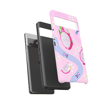 Pink F1 Alpine and Dragonfruit Phone Case, Trendy F1 Gift, Formula 1 Gift, Cute Fruit F1 Phone Case, Unique Phone Case