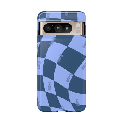 F1 Phone Case Blue Checkerboard Design, Trendy F1 Gift, Formula 1 Gift, Cute F1 Phone Case, Unique Formula One Phone Case