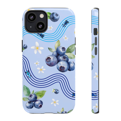 Blue F1 Williams and Blueberries Phone Case, Trendy F1 Gift, Formula 1 Gift, Cute Fruit F1 Phone Case, Unique Phone Case