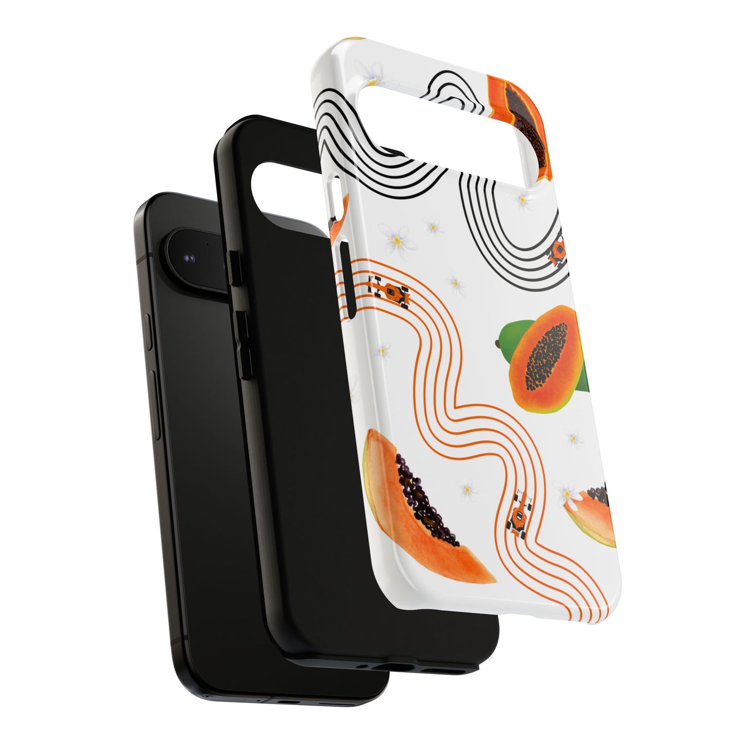 F1 McLaren and Papaya Phone Case , Trendy F1 Gift, Formula 1 Gift, Cute Fruit F1 Phone Case, Unique Phone Case