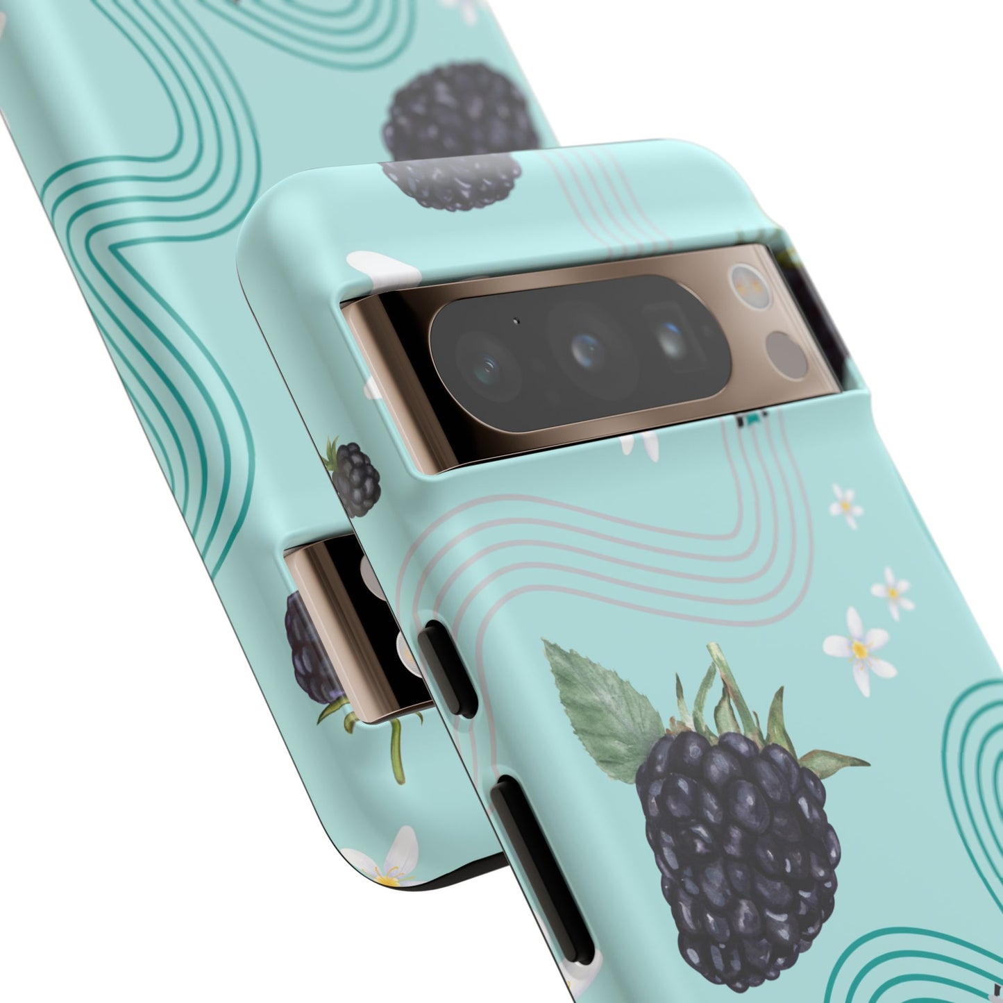Teal F1 Mercedes and Blackberries Phone Case , Trendy F1 Gift, Formula 1 Gift, Cute Fruit F1 Phone Case, Unique Phone Case