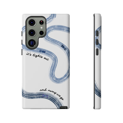 F1 Phone Case Blue Painted "its lights out and away we go", Trendy F1 Gift, Formula 1 Gift, Cute F1 Phone Case, Gift for F1 Fans