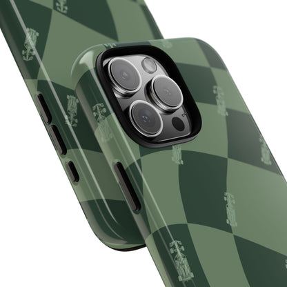 F1 Phone Case Green Checkerboard Design, Trendy F1 Gift, Formula 1 Gift, Cute F1 Phone Case, Unique Formula One Phone Case