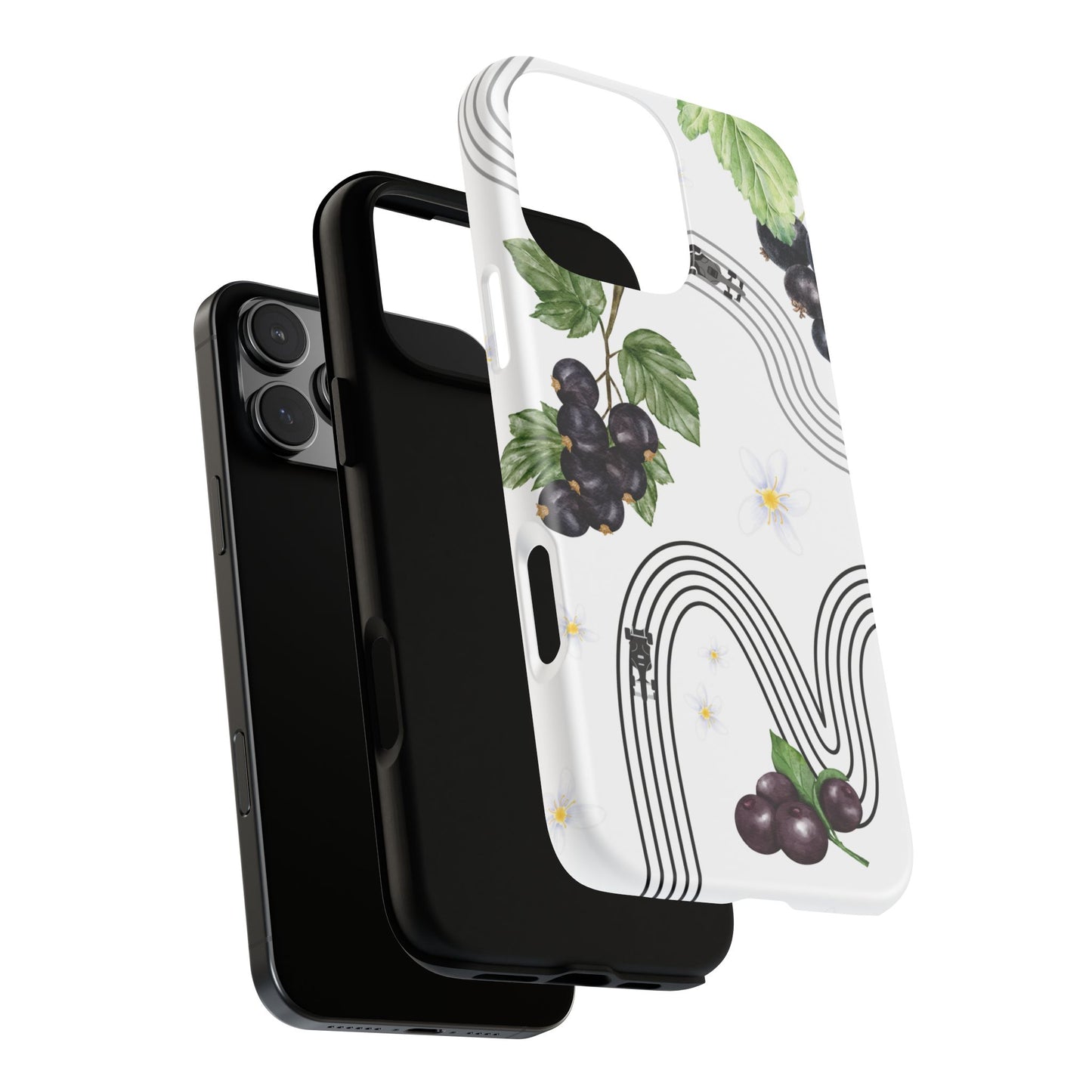 F1 Cadillac and Black Currants Phone Case, Trendy F1 Gift, Formula 1 Gift, Cute Fruit F1 Phone Case, Unique Phone Case